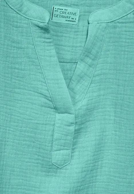 Musselin-Bluse adriatic green