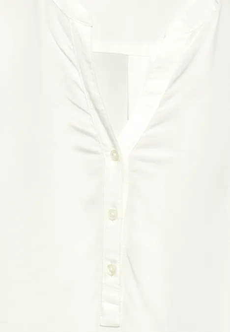 Bluse mit Turn-Up vanilla white
