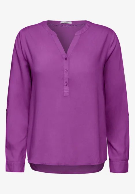 Bluse mit Turn-Up iced violet