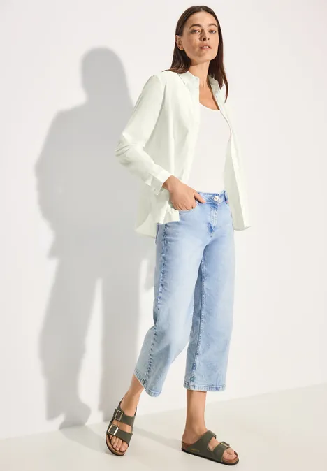 Basic Hemdbluse vanilla white