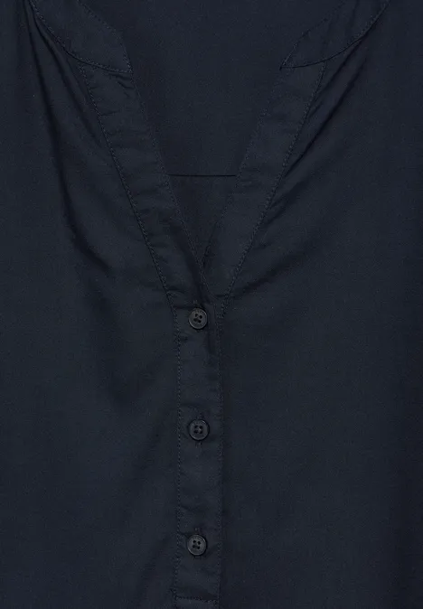 Bluse in Unifarbe universal blue