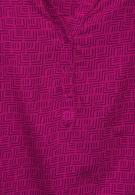 Bedrukte blouse jewel pink