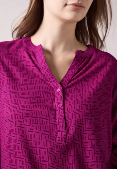 Bedrukte blouse jewel pink