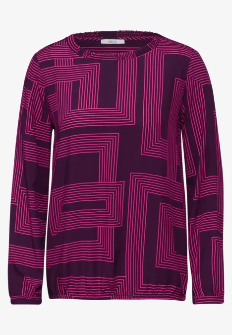 Bluse mit Smock-Detail beloved berry
