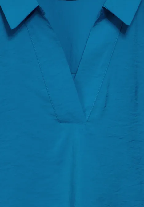 Bluse mit Jersey-Arm dynamic aqua blue