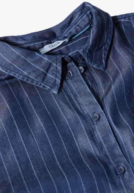 Blouse en jean Lyocell mid blue wash