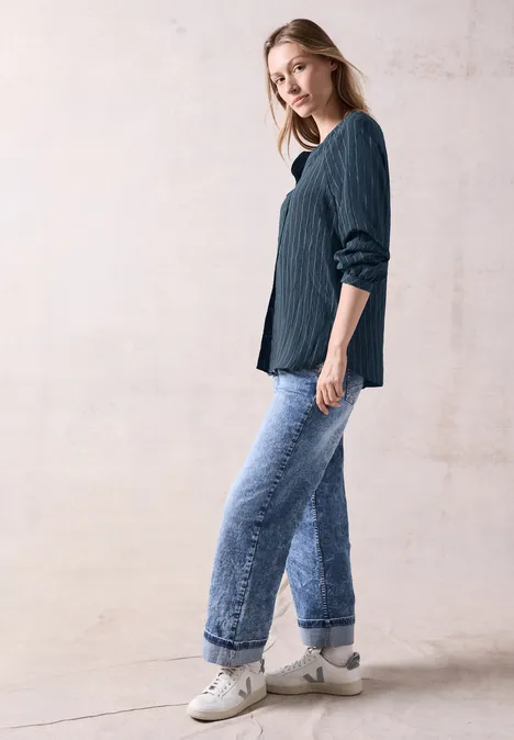 Blouse à rayures oil blue