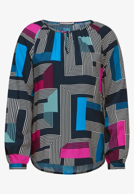 Blouse imprimée deep petrol