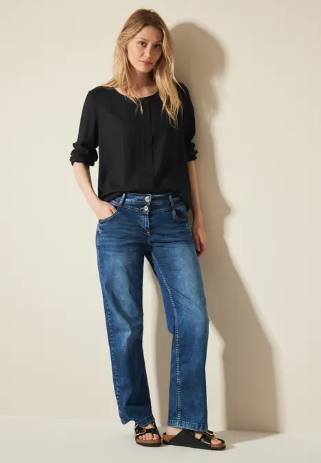 Blouse à structure mixte Black