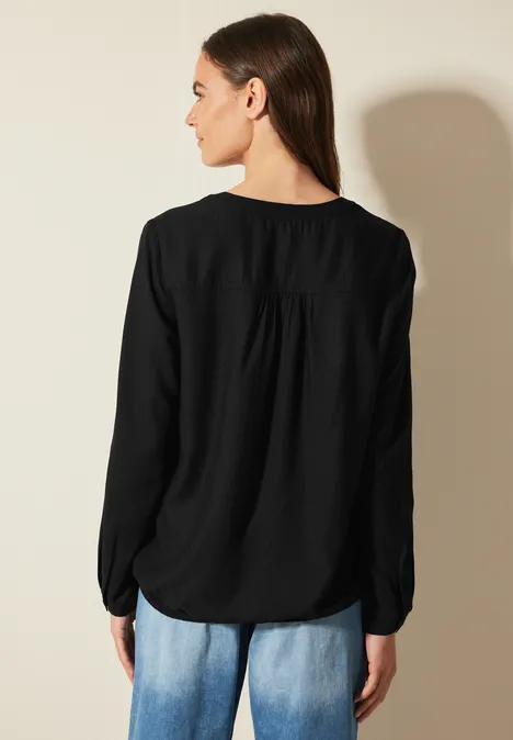 Blouse avec ourlet élastique Black