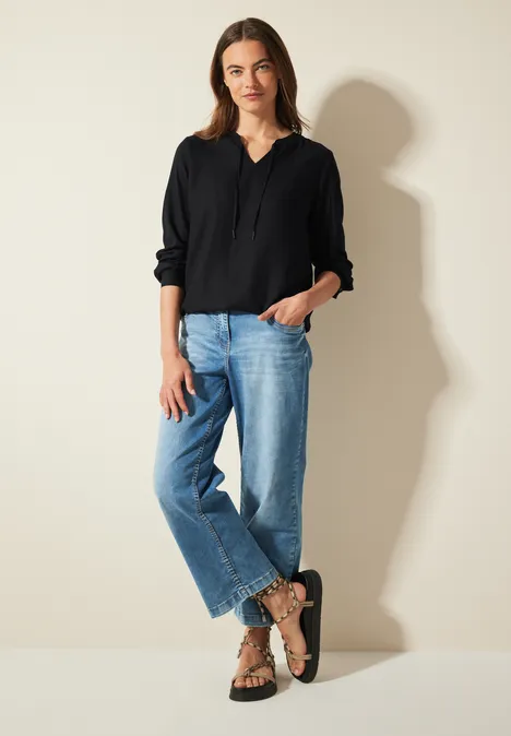 Blouse avec ourlet élastique Black