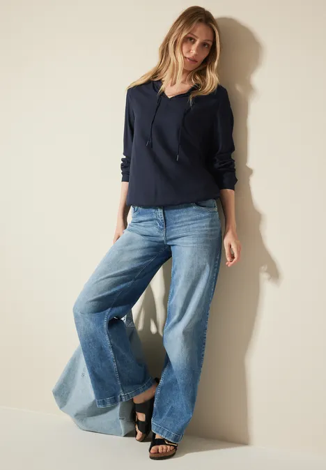 Bluse mit elastischem Saum universal blue