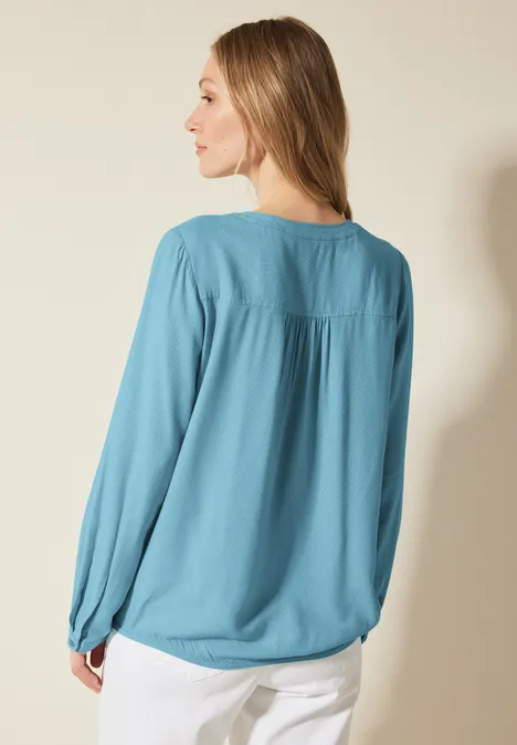 Bluse mit elastischem Saum turquoise