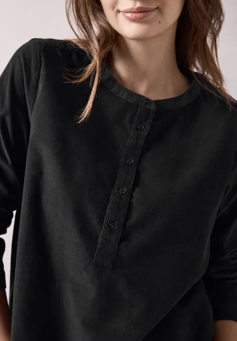 Cord-Bluse carbon grey