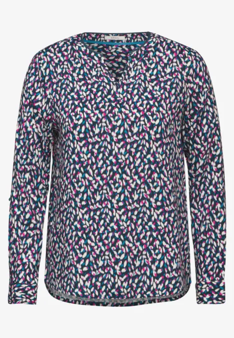 Bedruckte Bluse deep petrol