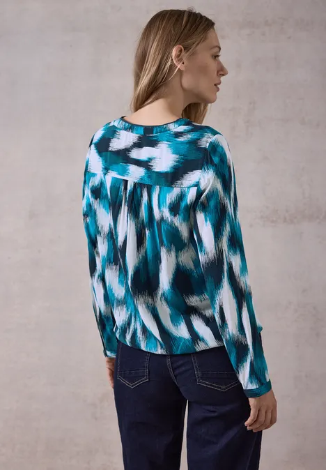 Bedruckte Bluse deep petrol