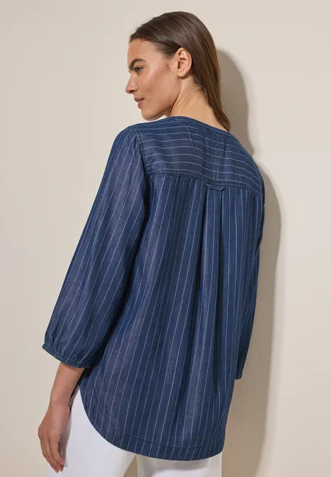 Lyocell-Jeansbluse mid blue wash