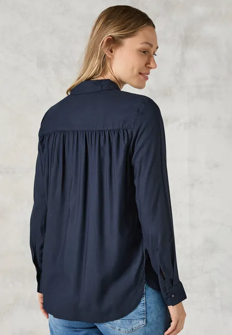 Hemdbluse in Unifarbe universal blue