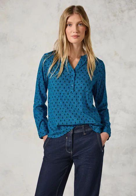 Bedruckte Bluse celestial aqua blue