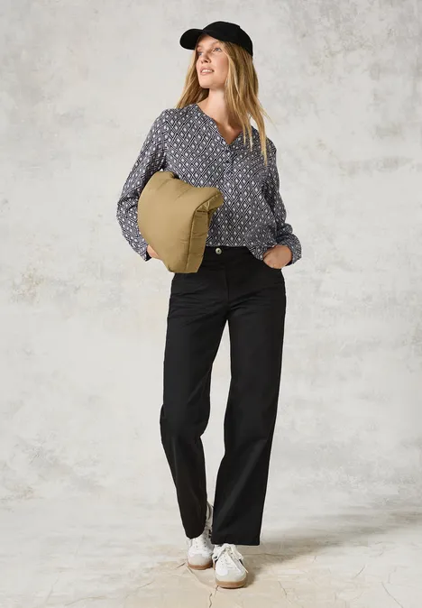 Bedruckte Bluse deep charcoal grey
