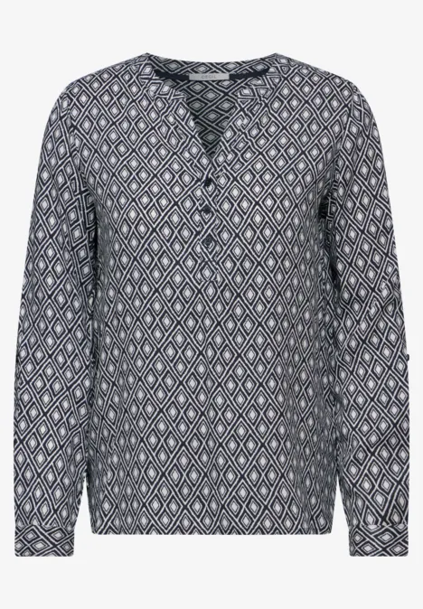 Bedruckte Bluse deep charcoal grey