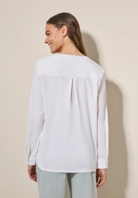 Materialmix Bluse vanilla white