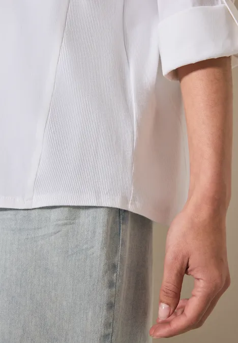 Materialmix Bluse vanilla white