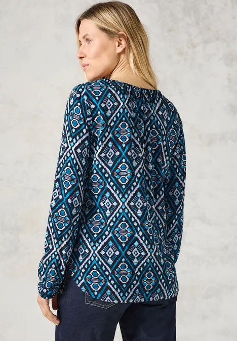 Bedruckte Bluse deep charcoal grey
