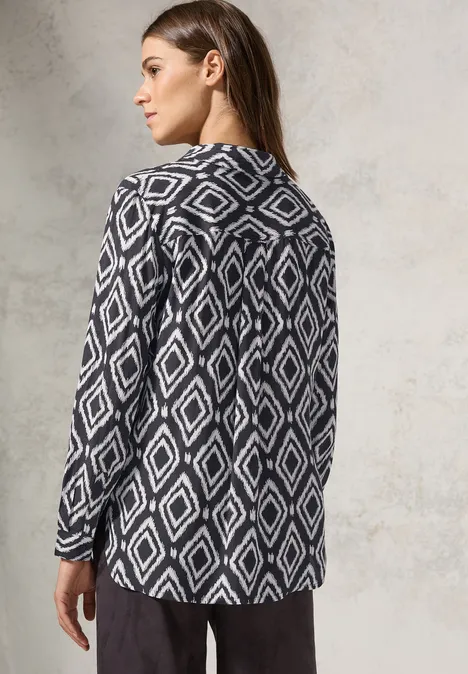 Bedruckte Longbluse deep charcoal grey
