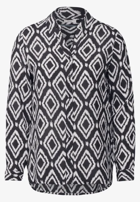 Bedruckte Longbluse deep charcoal grey