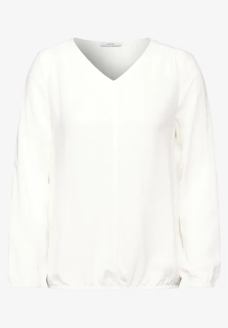 Jaquard-Bluse vanilla white