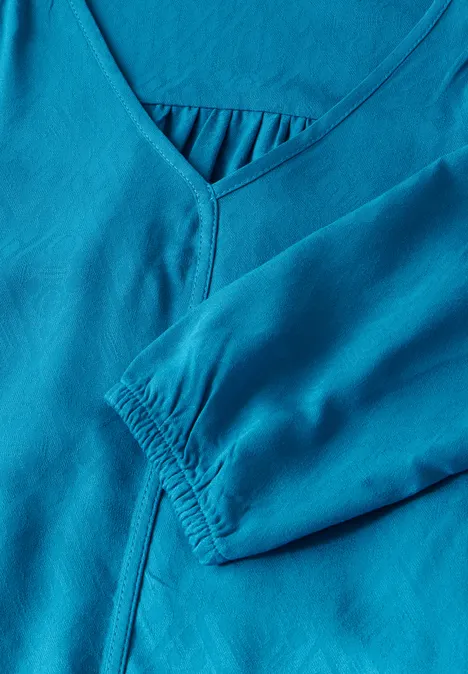 Jaquard-Bluse celestial aqua blue