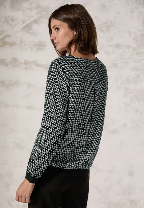 Bluse mit Minimal Print glaced salvia green