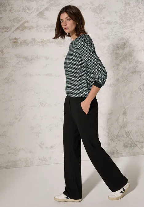 Bluse mit Minimal Print glaced salvia green