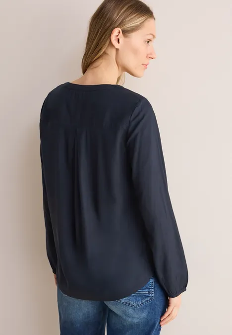 Bluse in Unifarbe universal blue