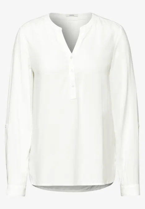 Bluse in Unifarbe vanilla white