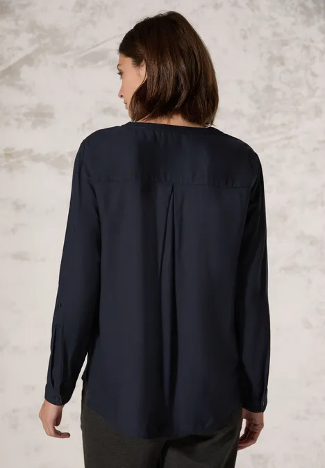 Bluse in Unifarbe universal blue