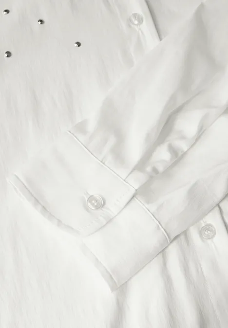 Bluse mit Glitzer-Details vanilla white