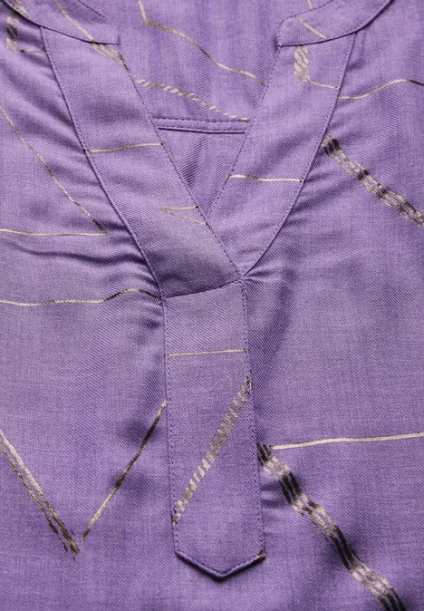 Bluse mit Folienprint gentle lilac melange