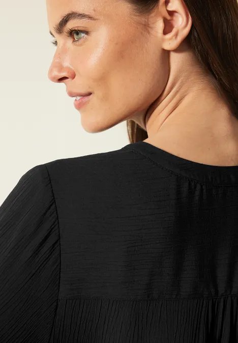 Strukturbluse Black