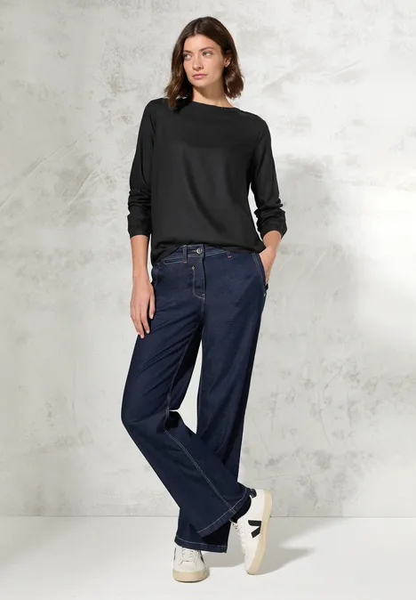 Bluse mit Schmucksteinen Black