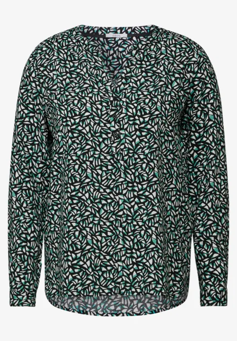 Bluse mit Minimal Print Black