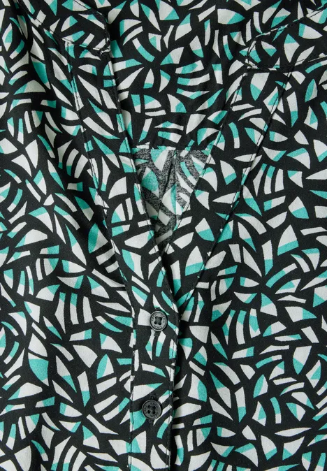 Bluse mit Minimal Print Black