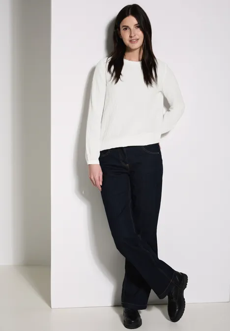 Bluse mit Smock-Detail vanilla white