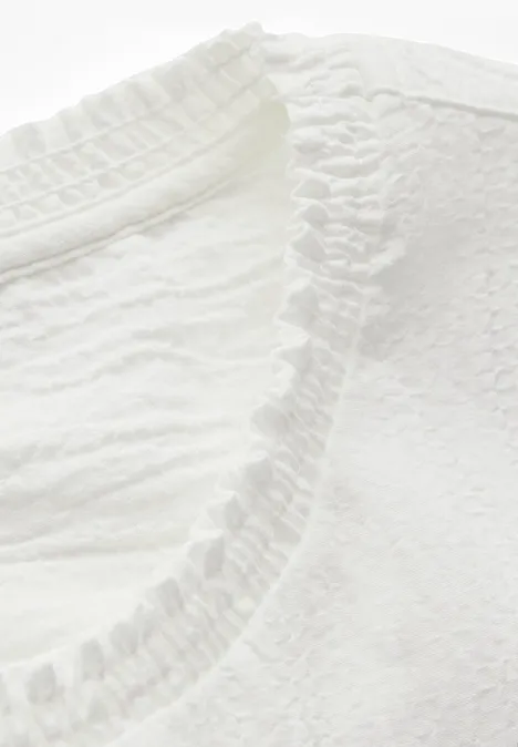 Bluse mit Smock-Detail vanilla white