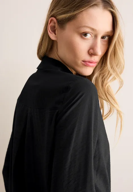 Bluse in Unifarbe Black
