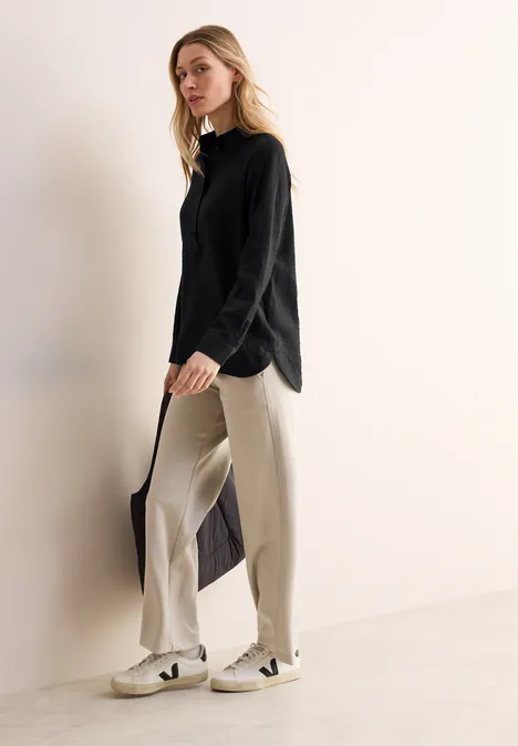 Bluse in Unifarbe Black