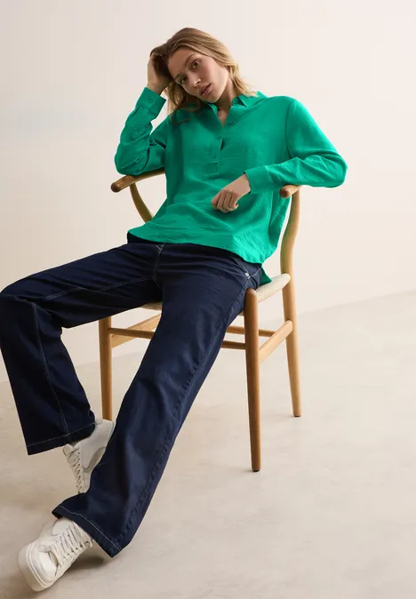 Bluse in Unifarbe aventurine green