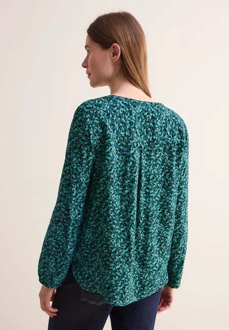 Bedruckte Tunika-Bluse petrol green