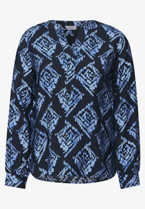 Bedruckte Bluse universal blue